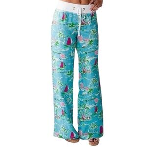 ALL FOR COLOR 100% LINEN RENI BEACH PANT/COVERUP SZ SM EUC